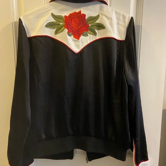 Ariat Black and Red Bomber Jacket - Picture 2 of 3